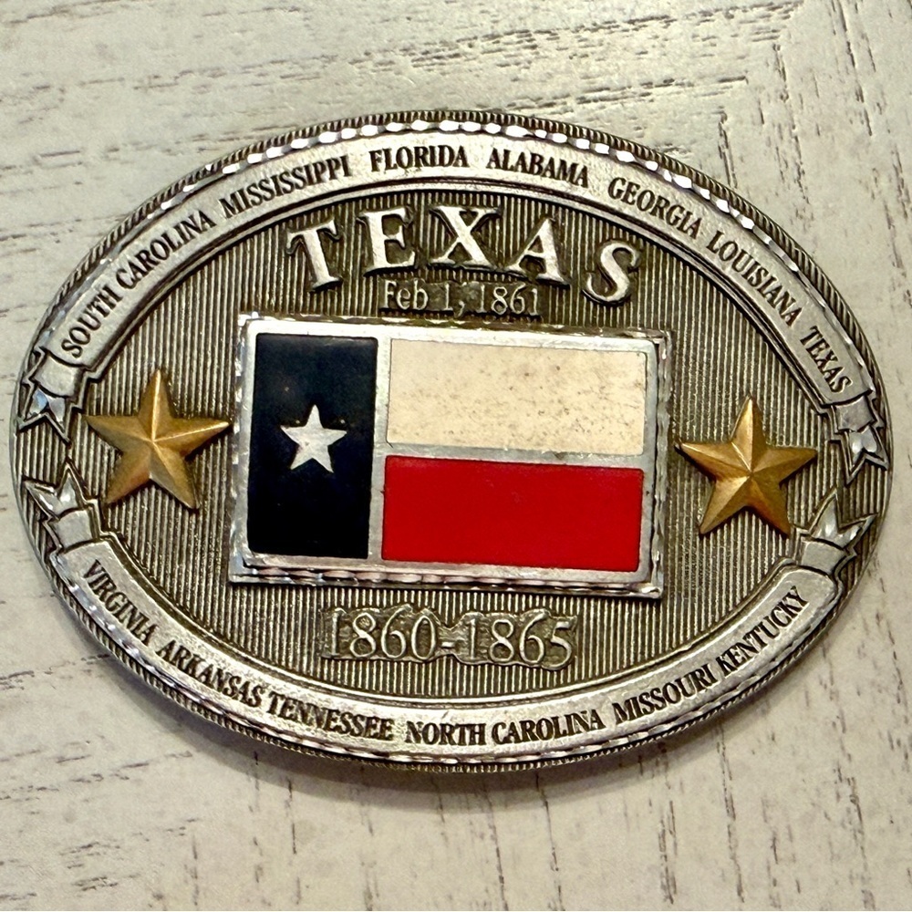 Texas Confederate History 1860–1865 Commemorative Belt Buckle